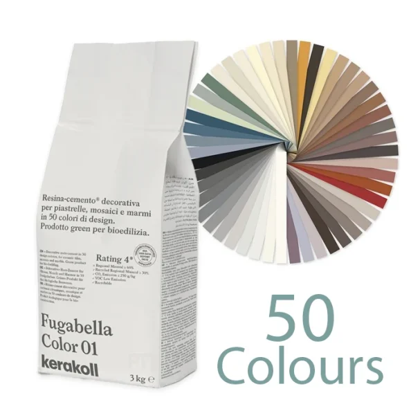 a choice of 50 different colours of grout with kerakoll fugabella