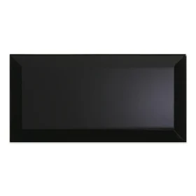metro black gloss tile in a 10x20cm with a beveled edge