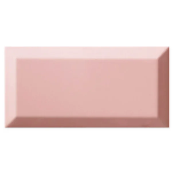 Metro pink gloss wall tile in 100x300mm