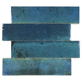Rustic blue ceramic wall tile in 75x300mm