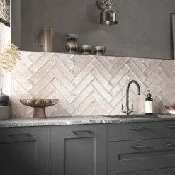 rustic pink ceramic wall tiles in 75x300 with a gloss finish.