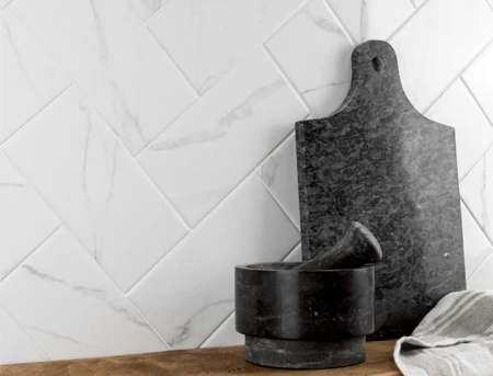 image of marble effect metro tiles