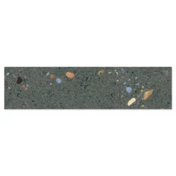 terrazo dark grey 75x300mm ceramic wall tile.