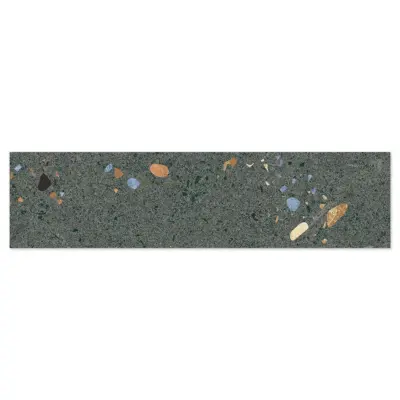 terrazo dark grey 75x300mm ceramic wall tile.