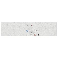 single tile image of terrazzo grey 75x300mm wall tile.