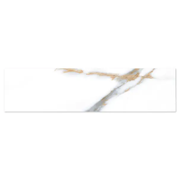 single tile image of marble gold subway tile in 75x300mm
