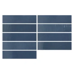 single tile image of gradient blue pattern gloss wall tiles in 75x300mm