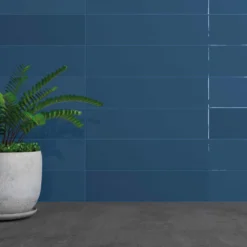 gradient blue wall tile in gloss finish in 75x300mm