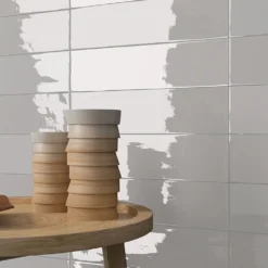 gradient grey gloss wall tile in 75x300mm