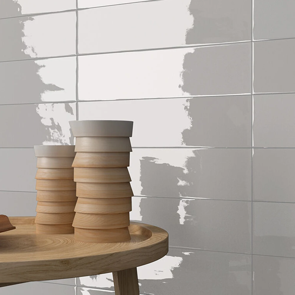 gradient grey gloss wall tile in 75x300mm